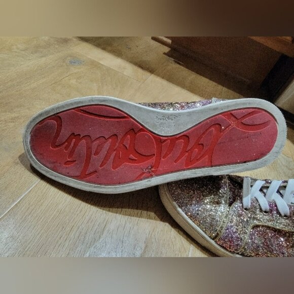 CHRISTIAN LOUBOUTIN WOMEN SHOES/SNEAKERS BIP BIP GLITTER HIGH-TOP PINK SZ 39.5 - Picture 4 of 6